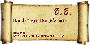 Barényi Benjámin névjegykártya