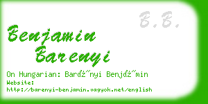 benjamin barenyi business card